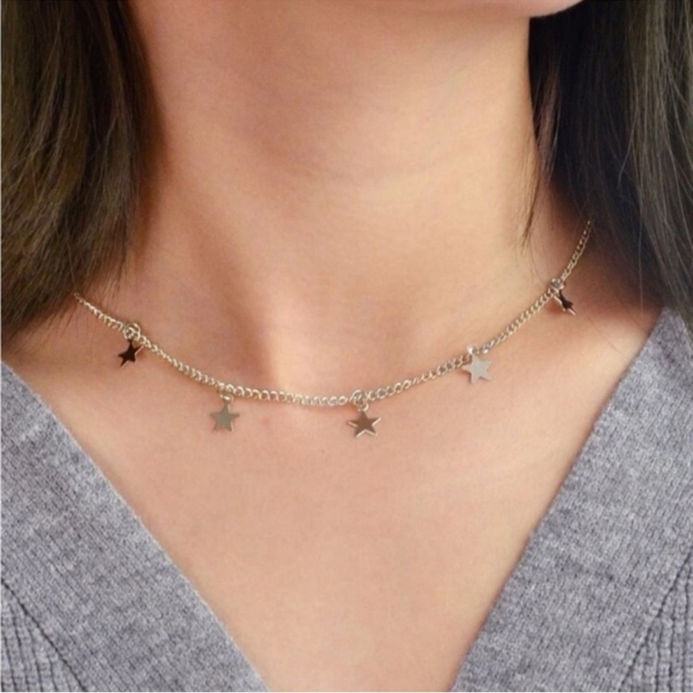 Silver Star Charm Chain Necklace